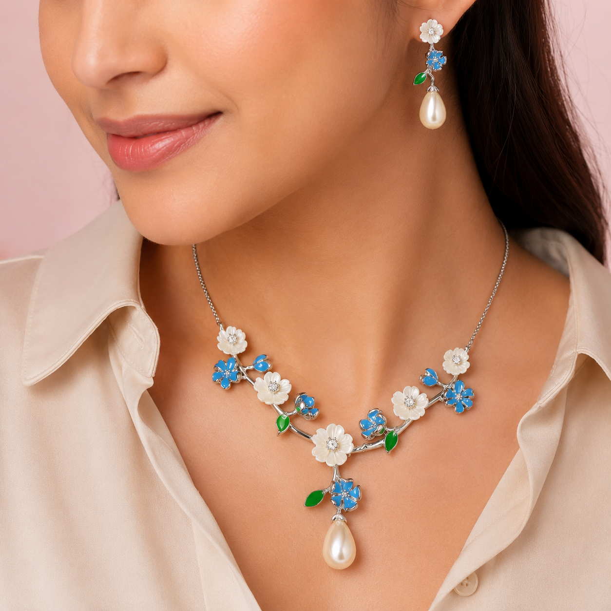 Blossom Vine Pearl Drop Set