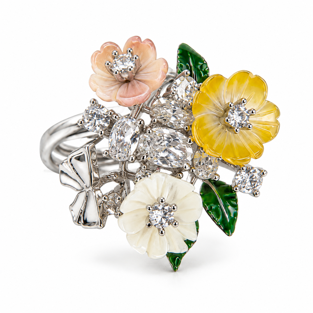 Floral Bouquet Cluster Ring