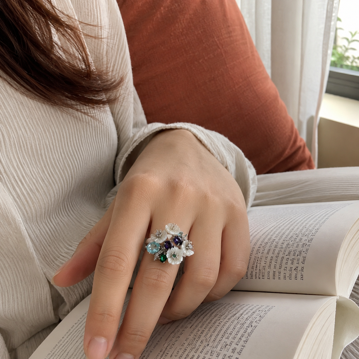 Jewel Garden Floral Cluster Ring