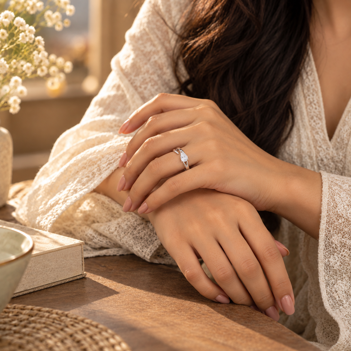 Marquise Solitaire Wrap Ring