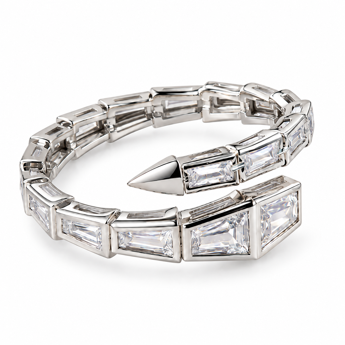 Graduated Baguette Spiral Wrap Ring
