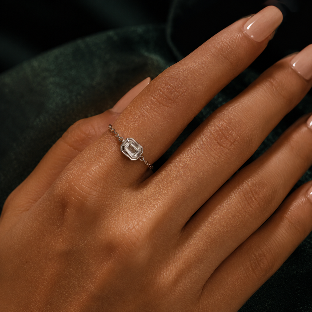 Bezel Chain Band Ring