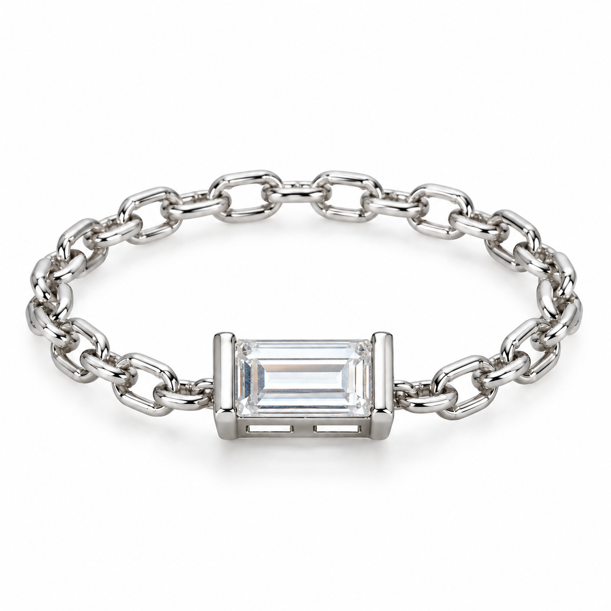 Lumière Chain Solitaire Ring