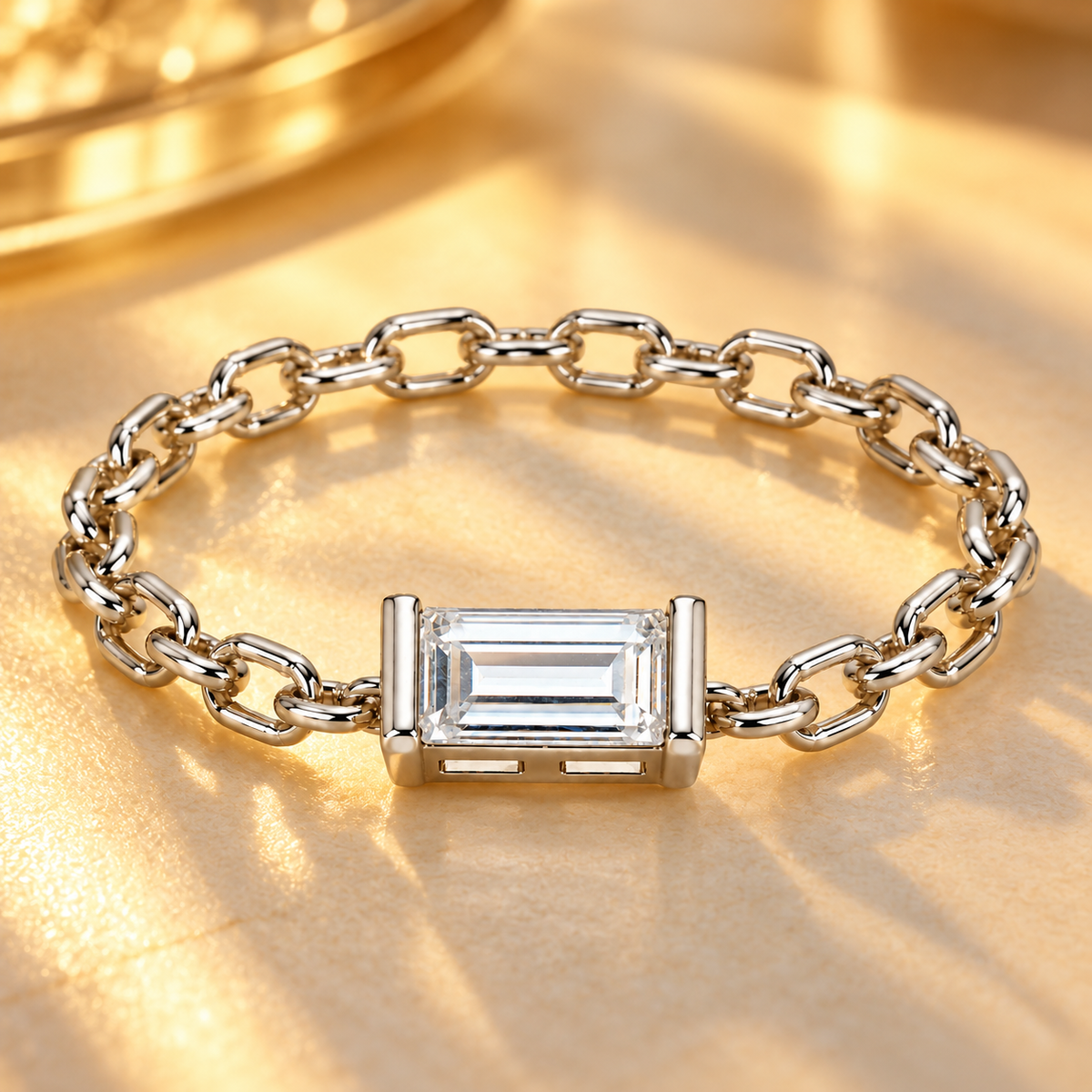 Lumière Chain Solitaire Ring