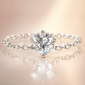 Heart-Cut Solitaire Chain Band Ring