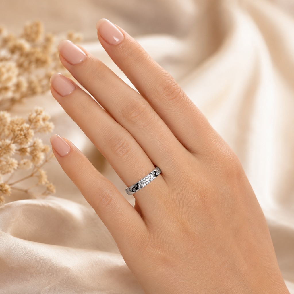 Pave Patch Scattered CZ Band