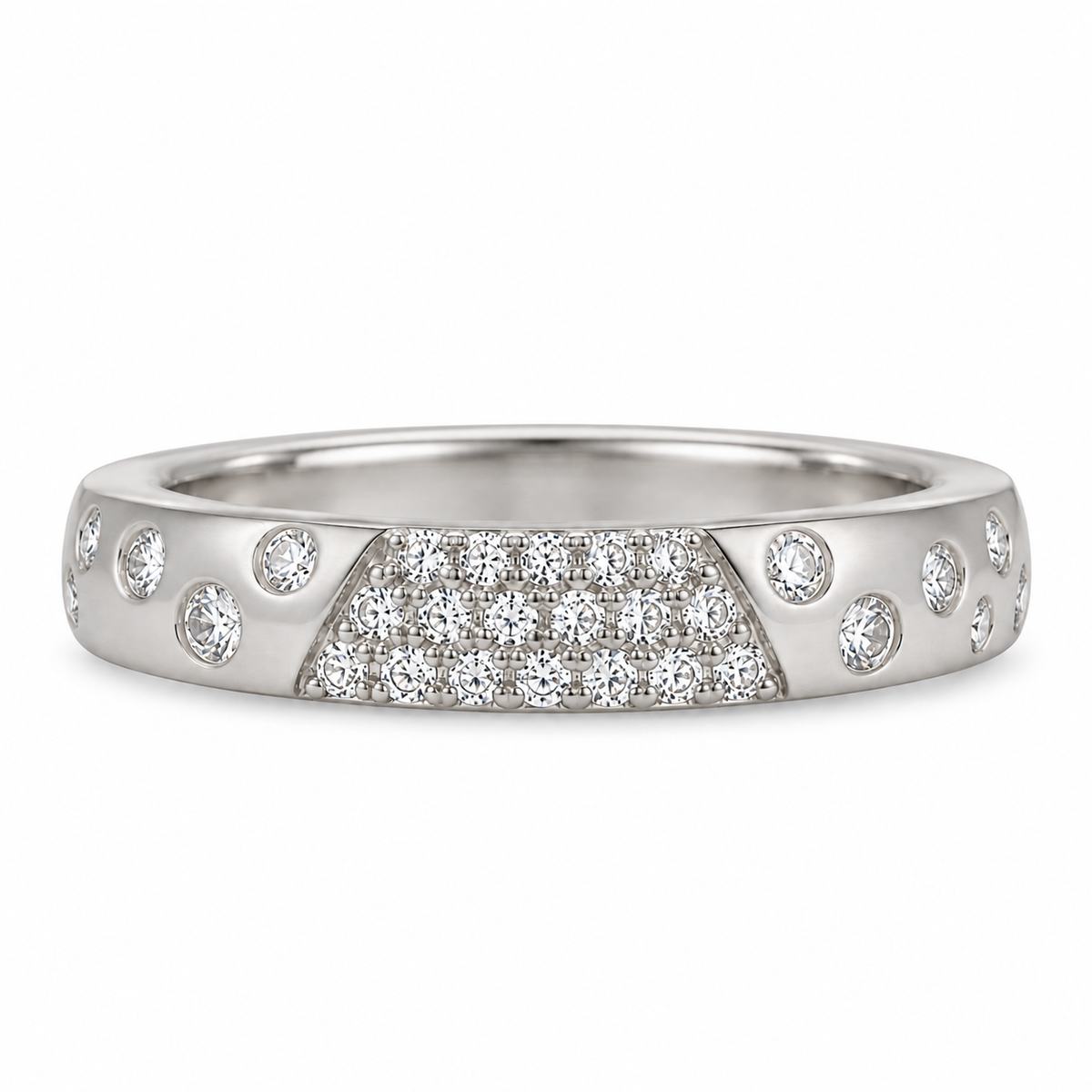 Pave Patch Scattered CZ Band