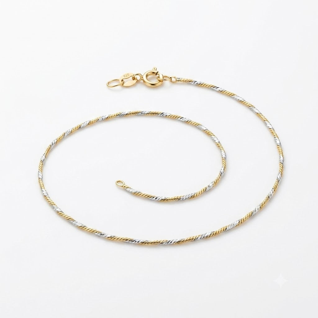 Two-Tone Twist Chain Anklet