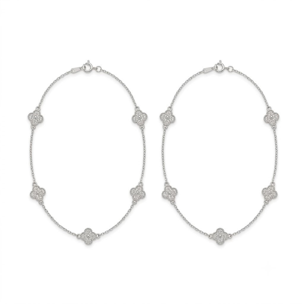 Pave Clover Trail Anklet