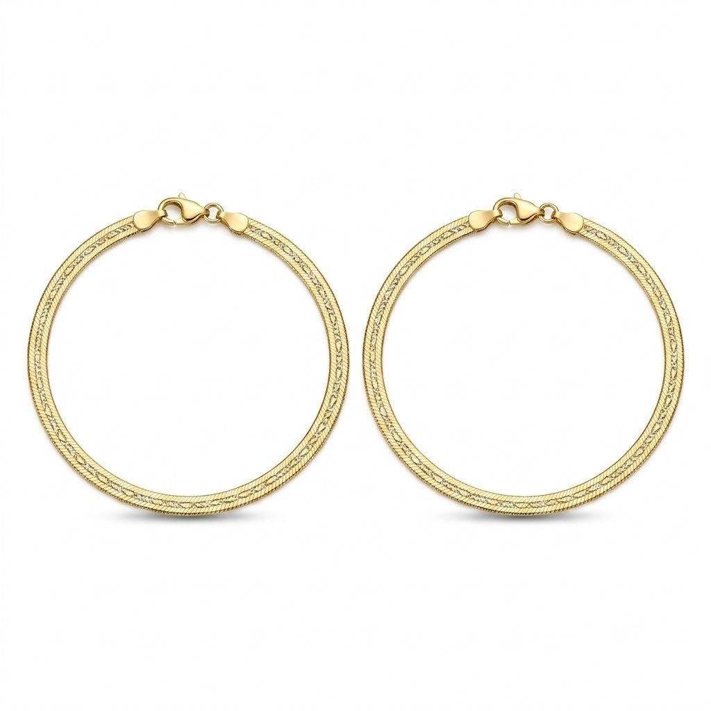 Golden Ribbon Herringbone Anklet