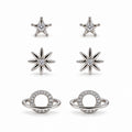 Celestial Star & Planet Stud Set of 3