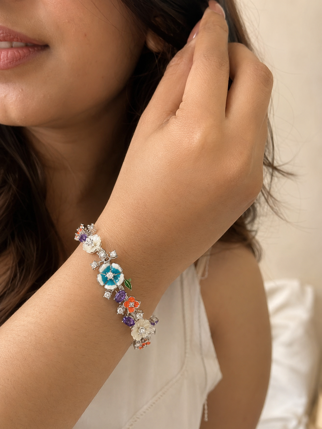 Enamel Bloom Garden Bracelet