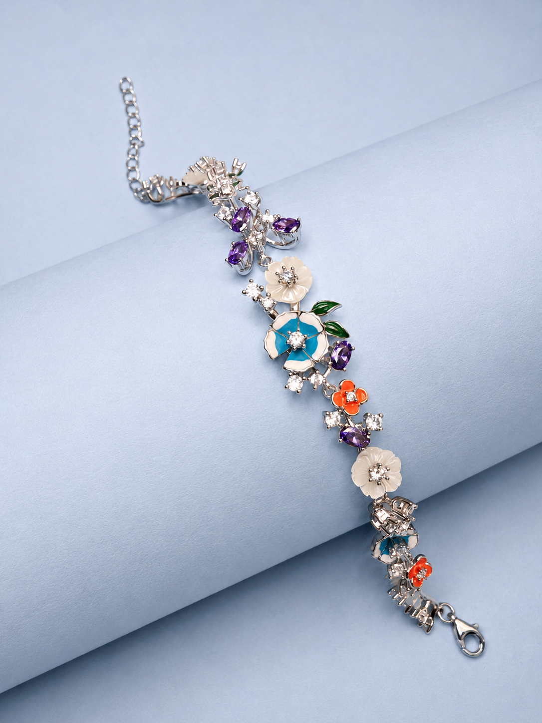 Rainbow Petal Vine Bracelet for Women