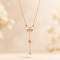 Bow & Heart Drop Necklace