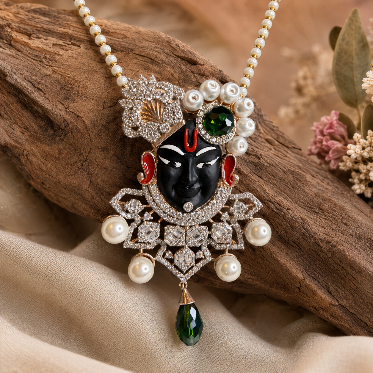 Shri Nath Pendant & Brooch Necklace