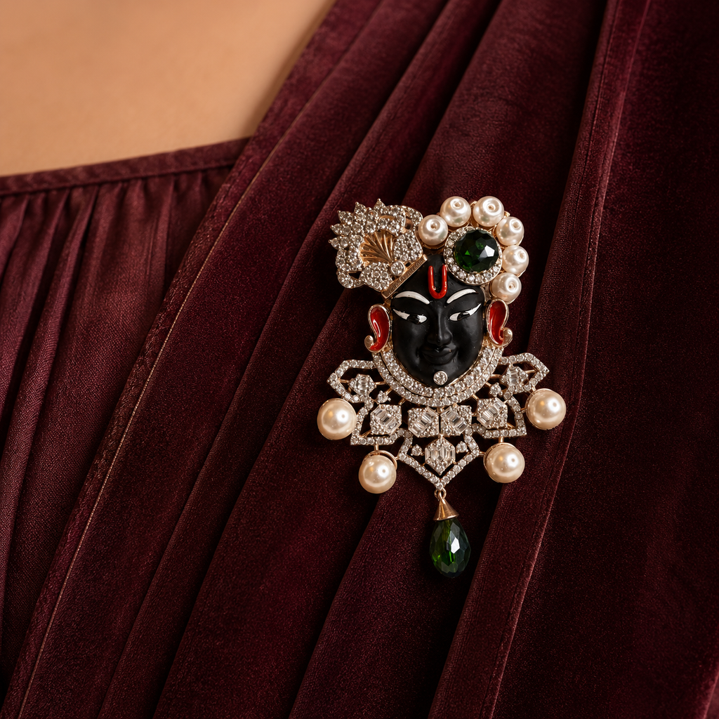 Shri Nath Pendant & Brooch Necklace