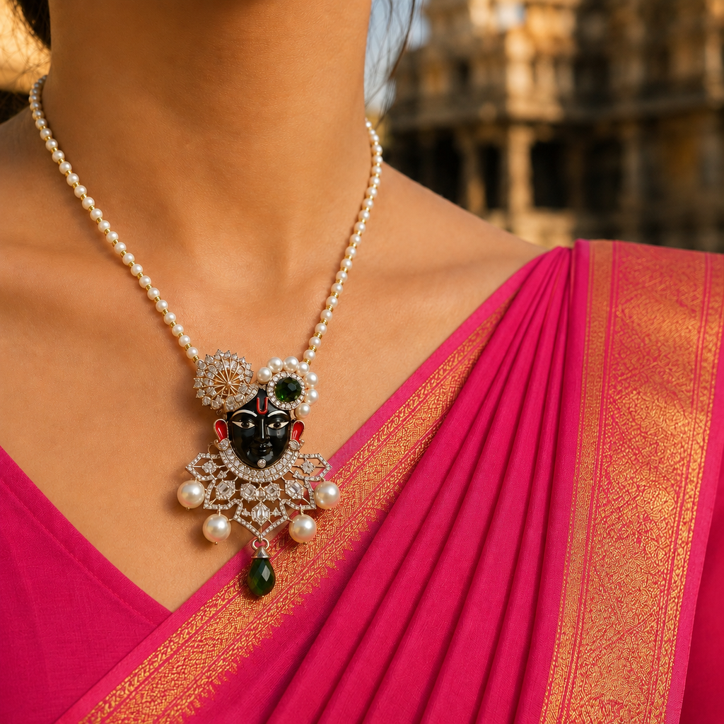 Shri Nath Pendant & Brooch Necklace