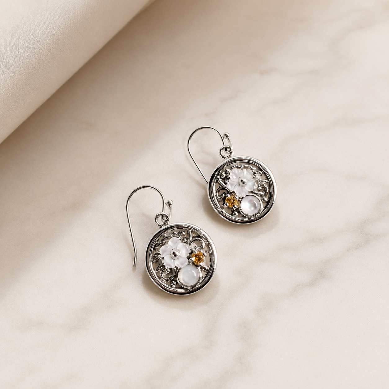 Bloom Medallion Drop Earrings