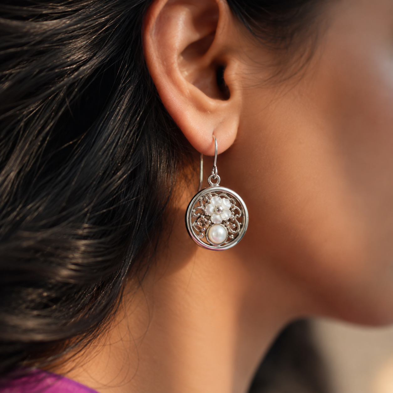 Bloom Medallion Drop Earrings