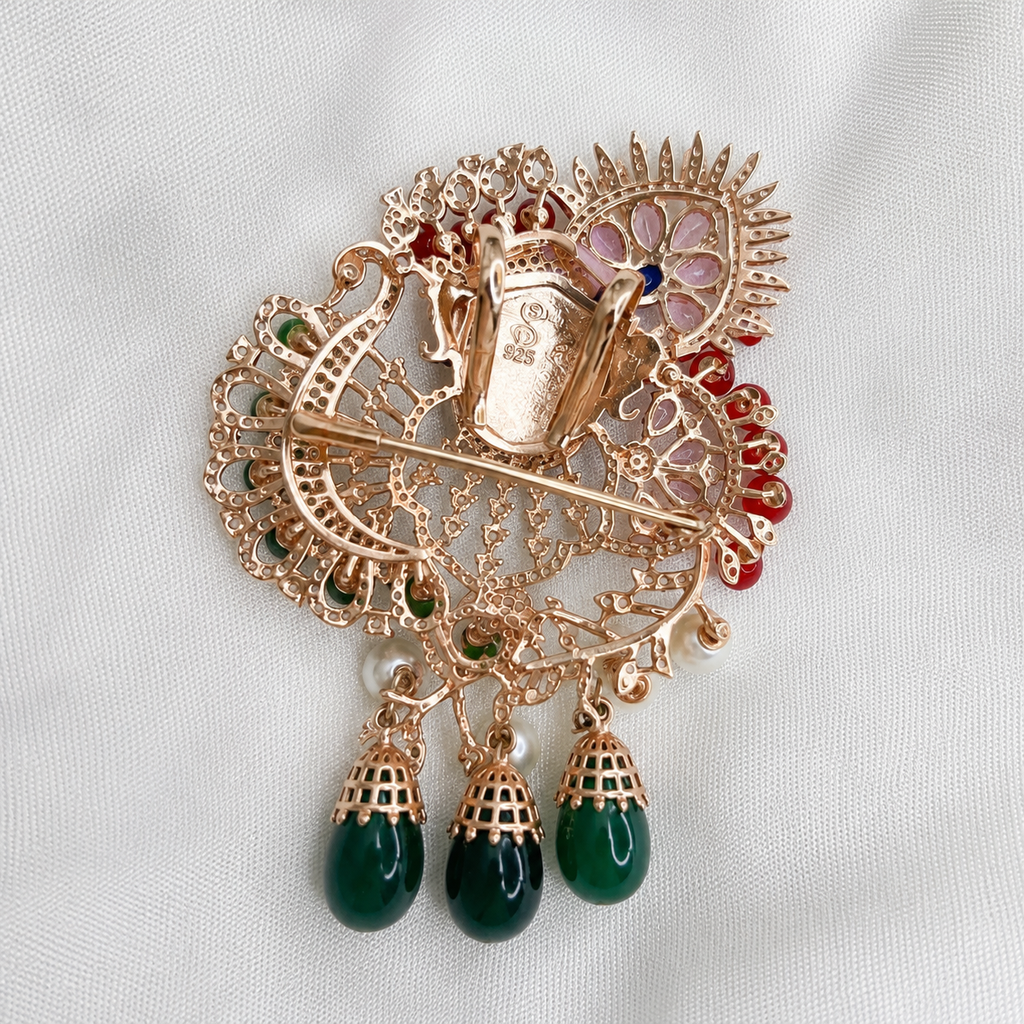 Banke Bihari Pearl Drop Pendant & Brooch