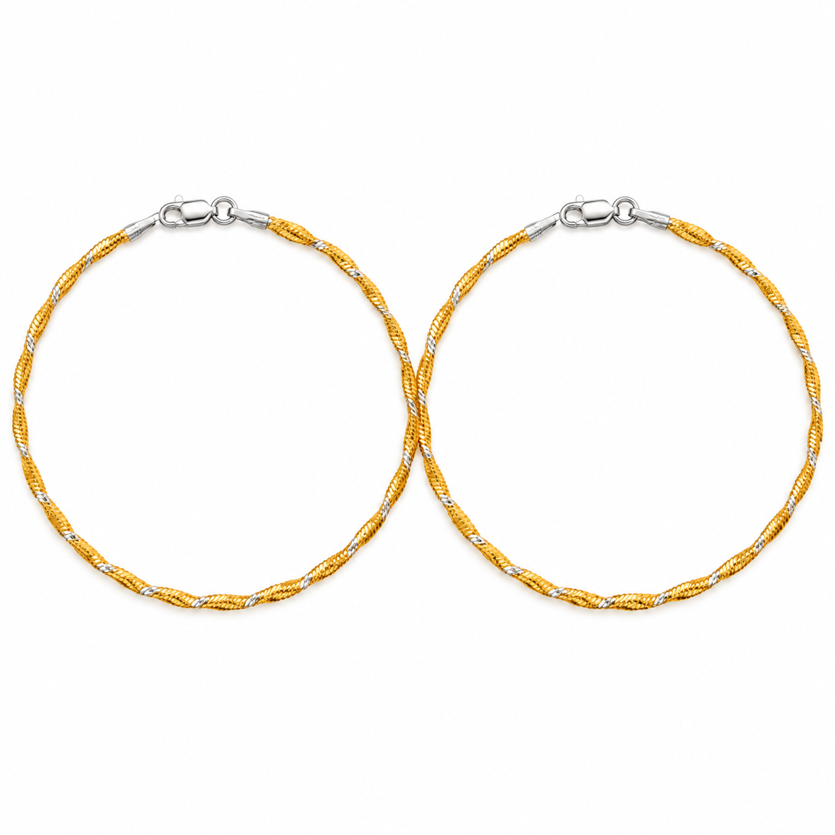 Two-Tone Twisted Ribbon Anklet