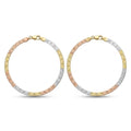 Tri-Tone Herringbone Star Chain Anklet
