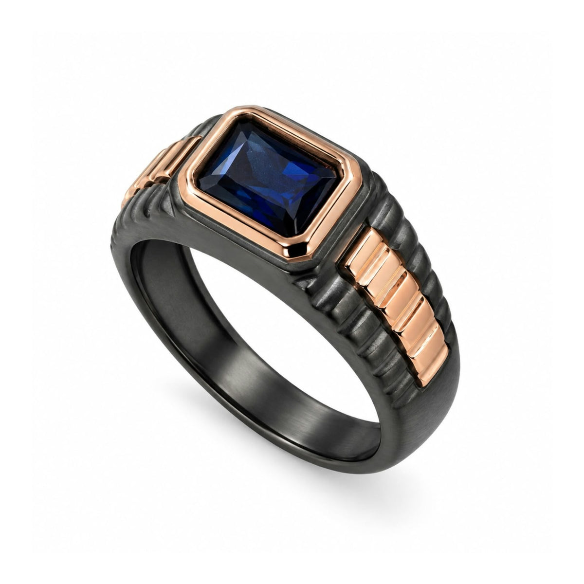 Ridged Link Signet Ring