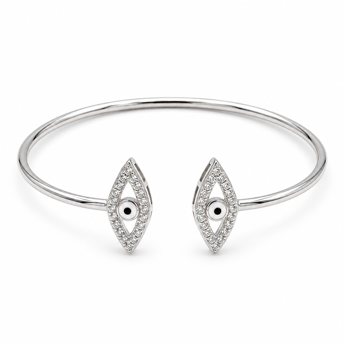 Evil Eye Marquise Wire Bangle
