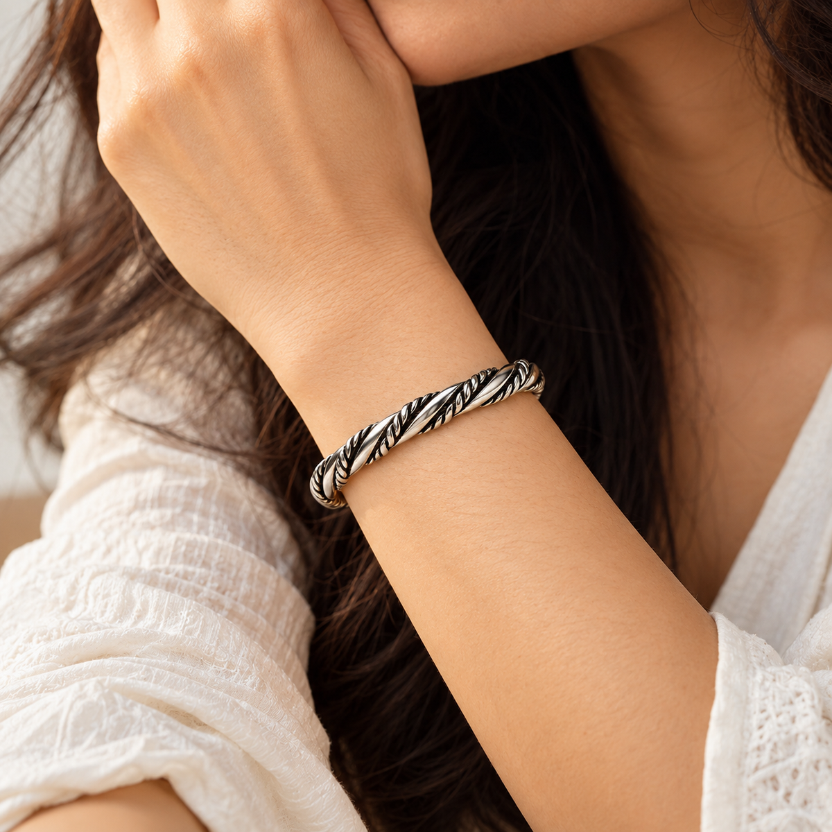 Twisted Rope Cuff Bracelet