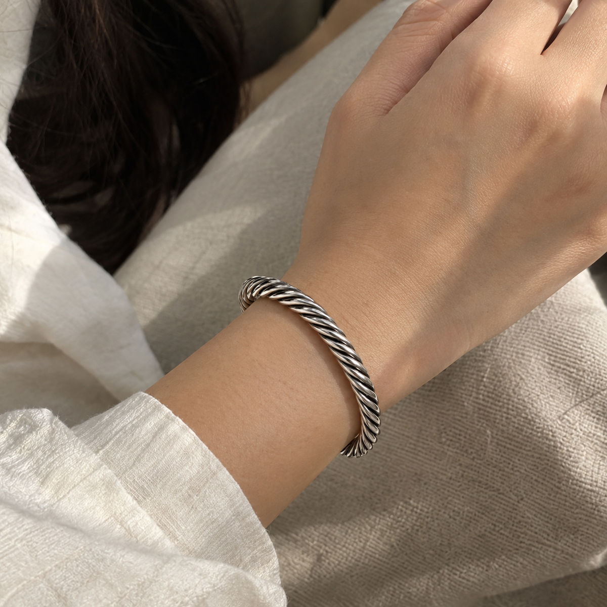 Spiral Cable Cuff Bracelet