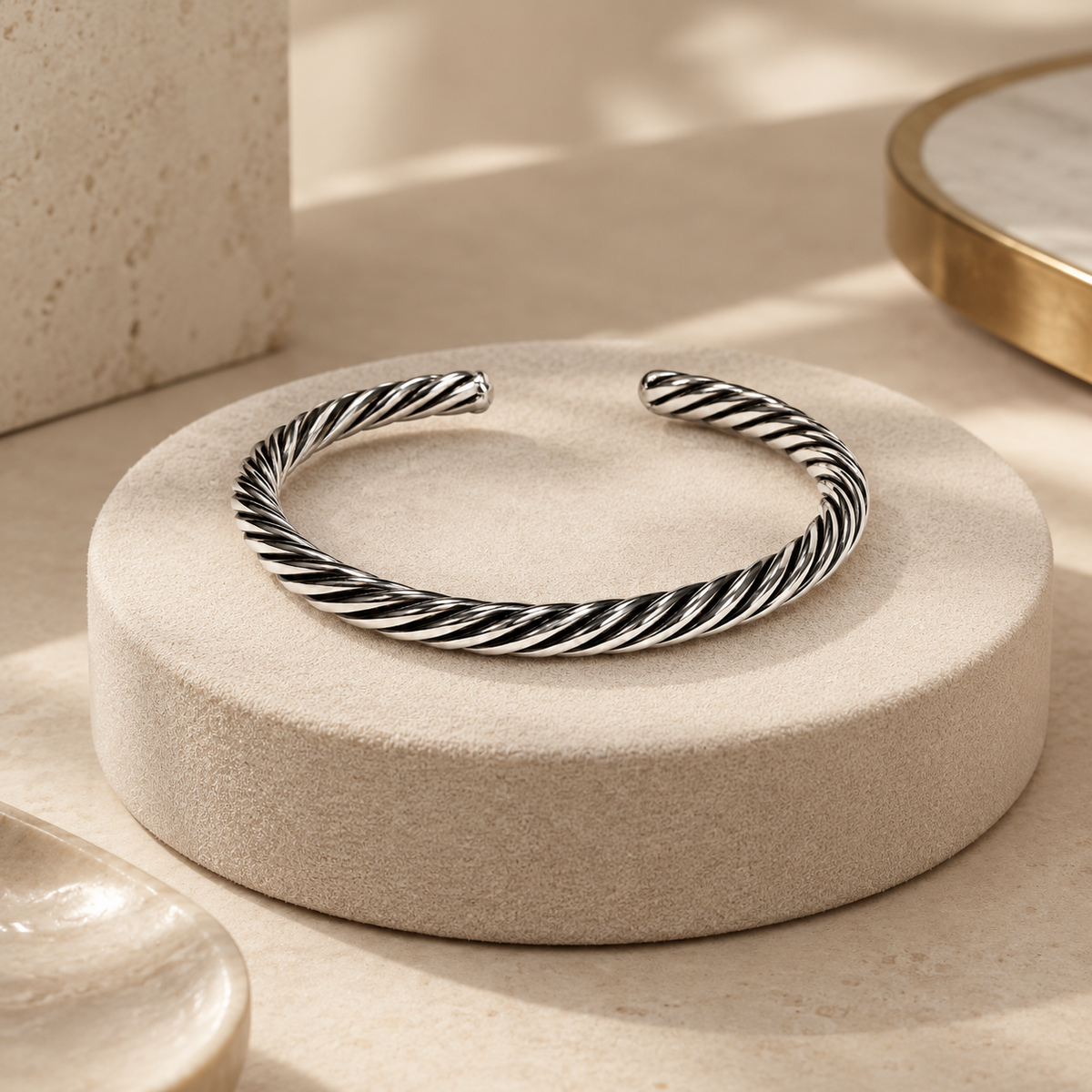 Spiral Cable Cuff Bracelet