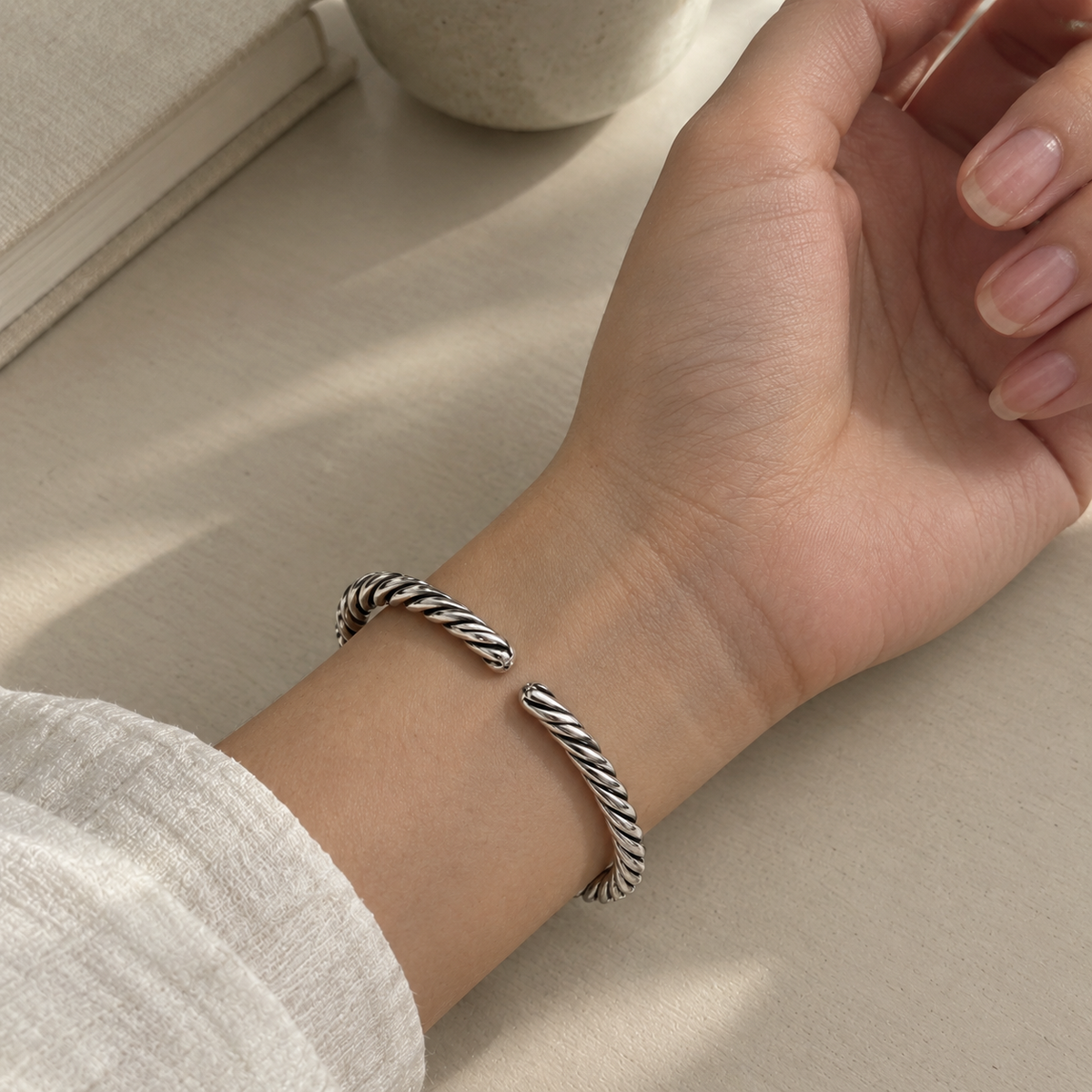 Spiral Cable Cuff Bracelet