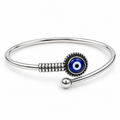 Evil Eye Beaded Cuff Bangle