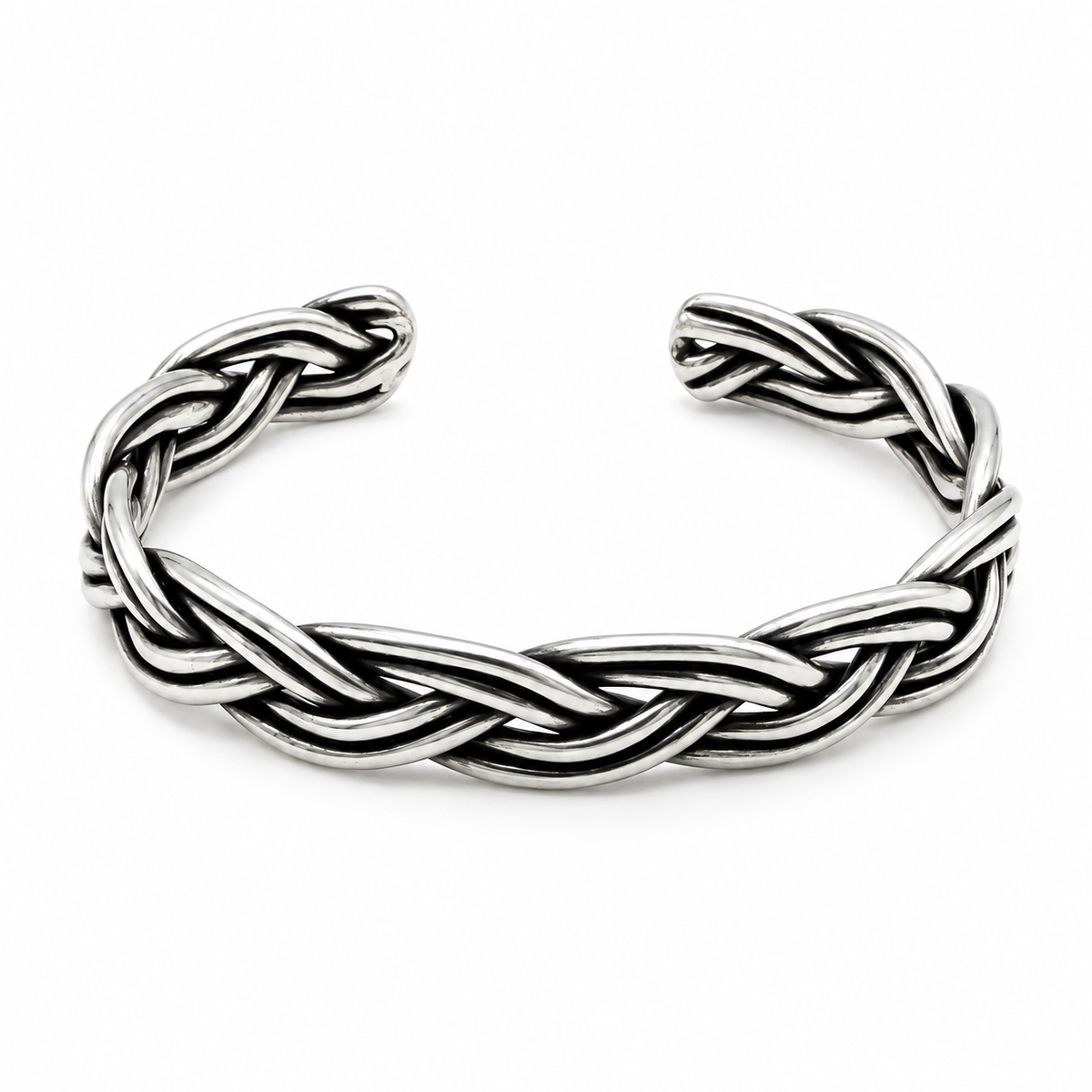 Braided Plait Loop Cuff Bracelet