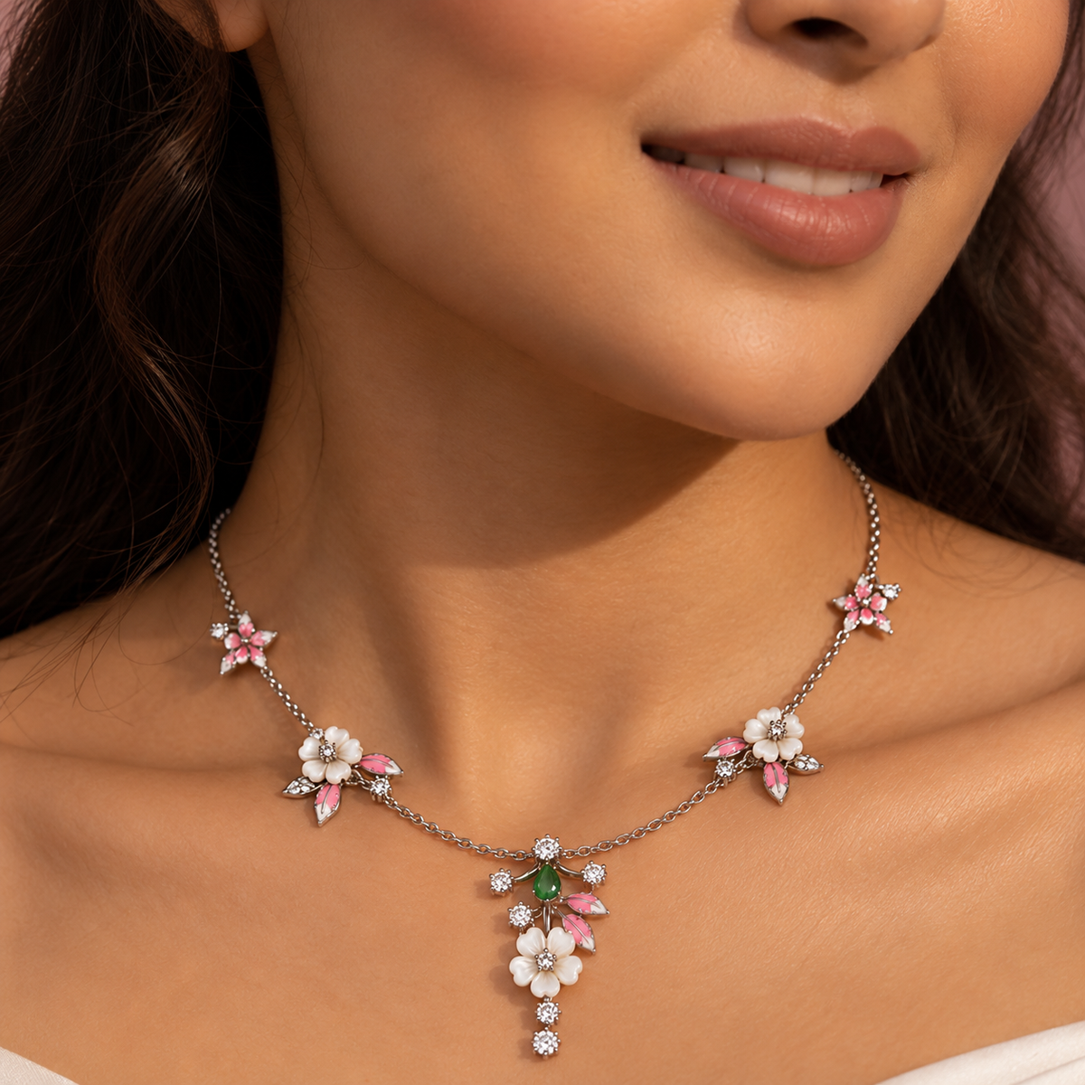 Blush Blossom Necklace Set