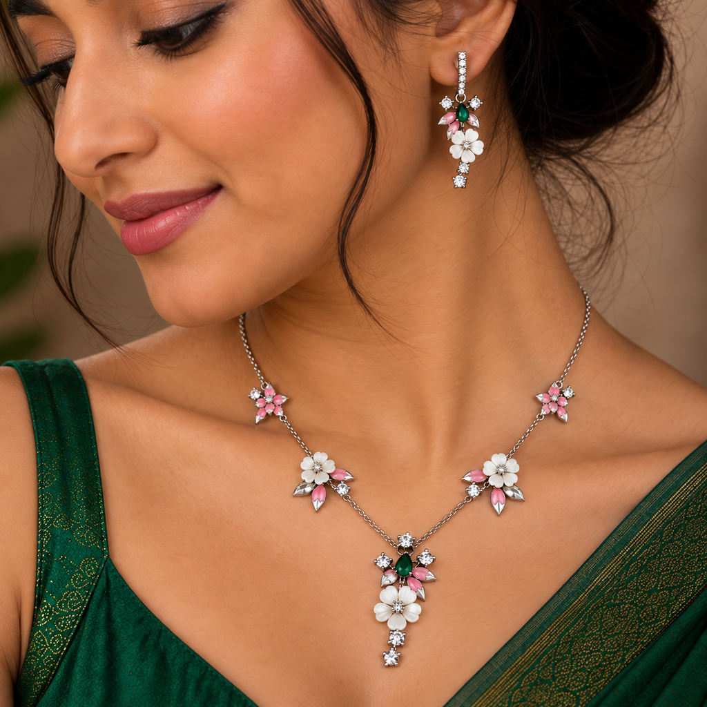 Blush Blossom Necklace Set