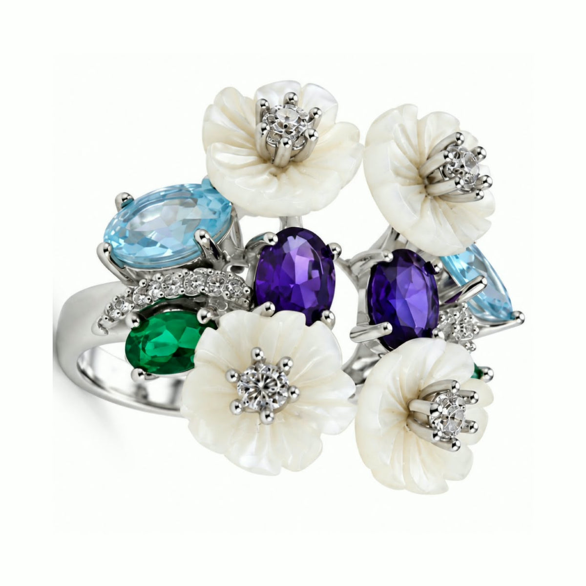 Jewel Garden Floral Cluster Ring