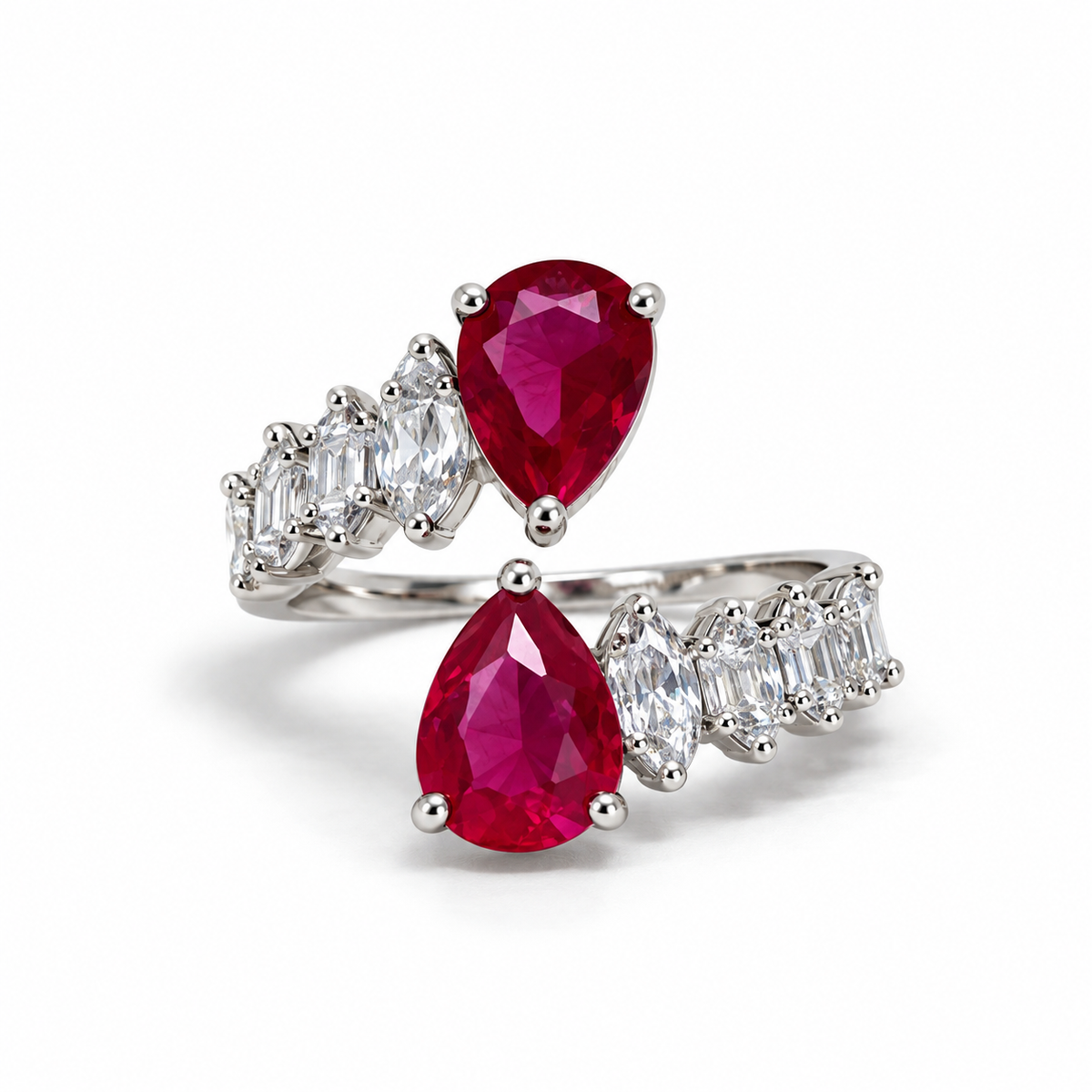 Pear-Cut Ruby-Tone Ring