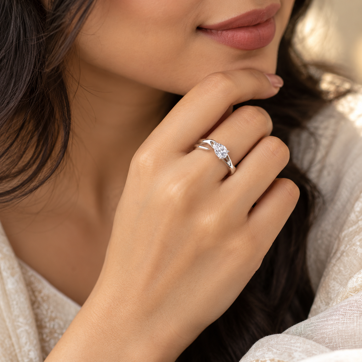 Marquise Solitaire Wrap Ring