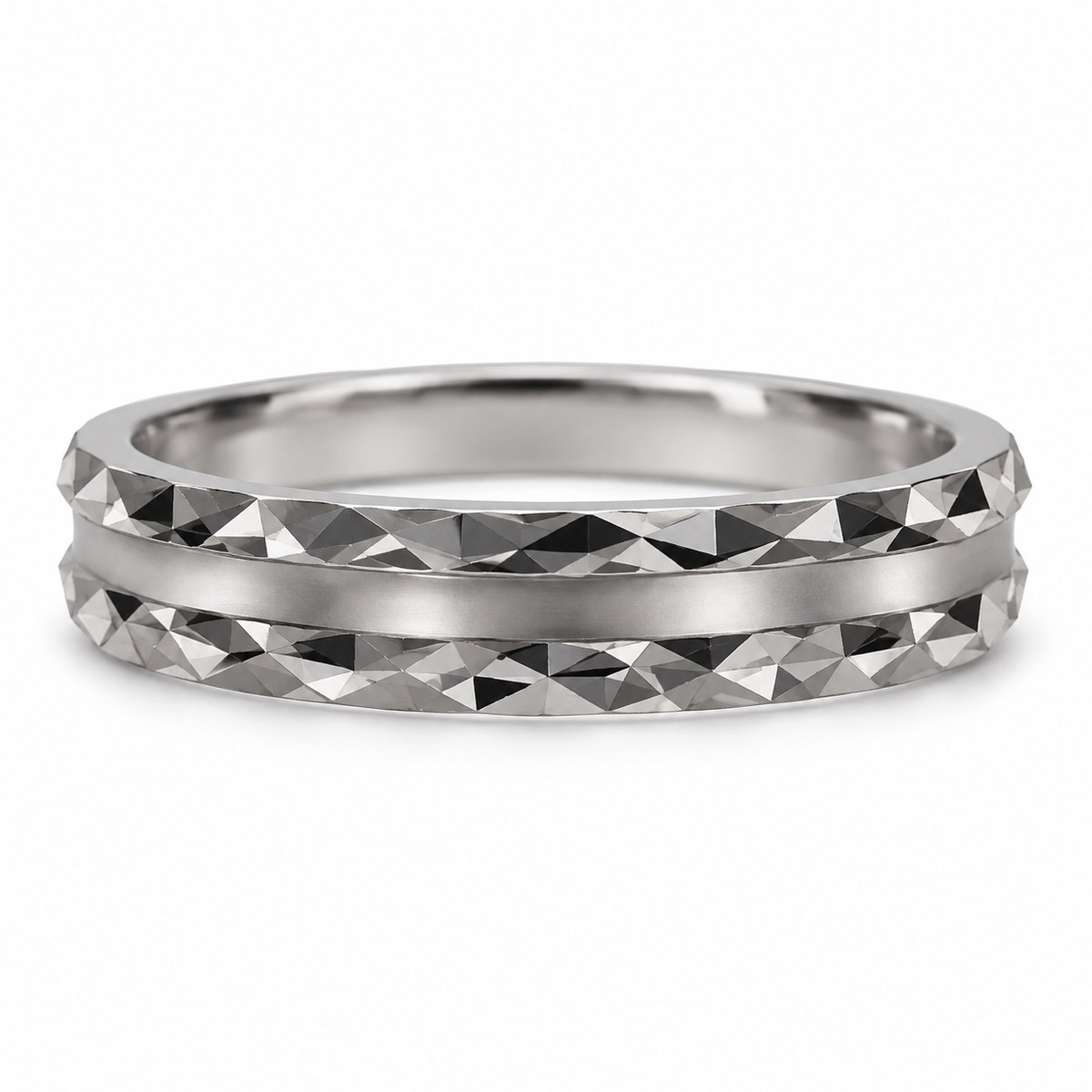 Faceted Edge Stack Ring