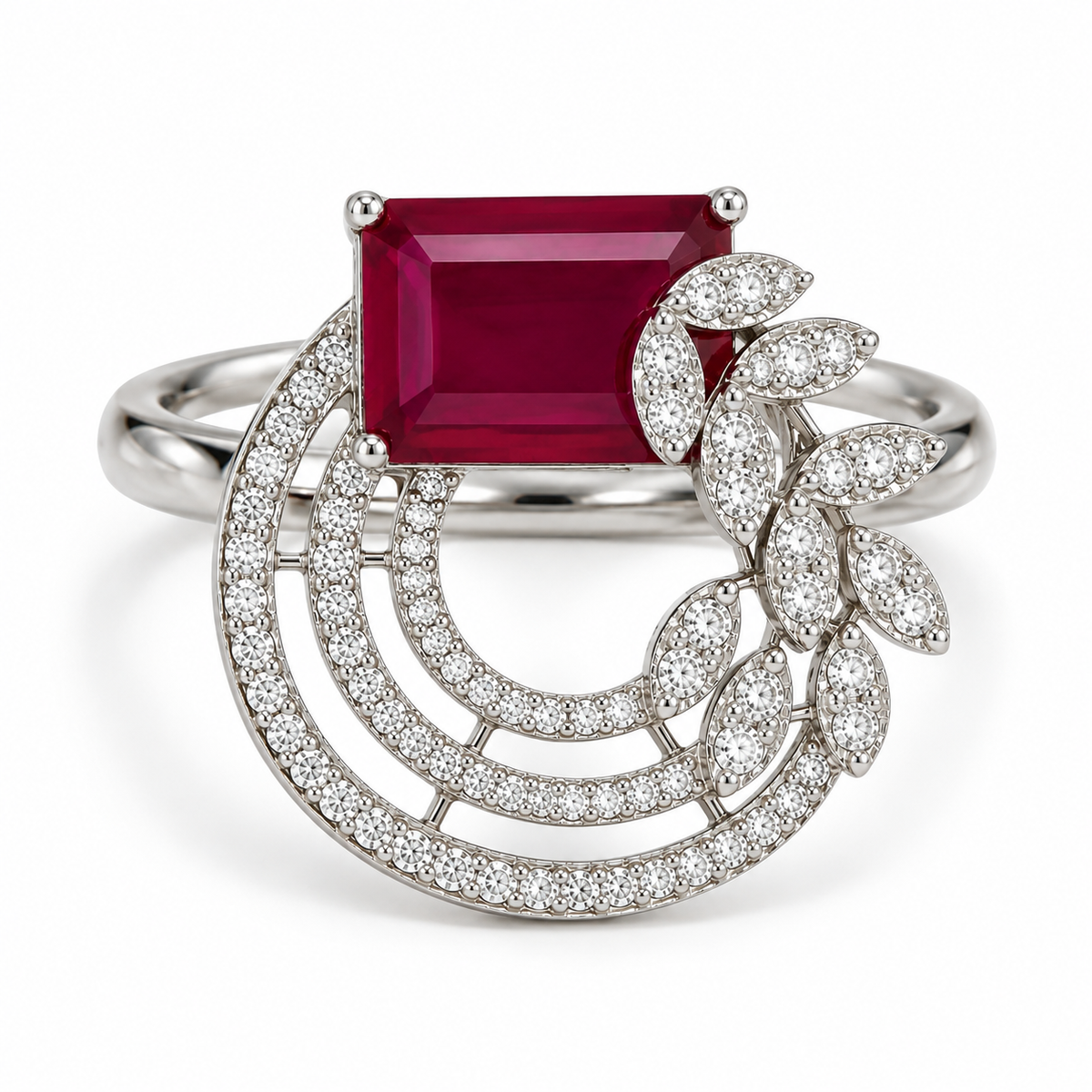 Ruby Radiance Halo Ring