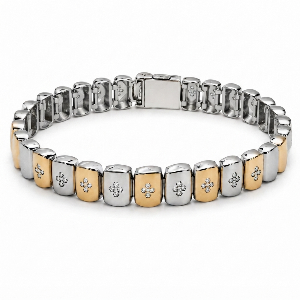 Alternating Dual-Tone Bracelet